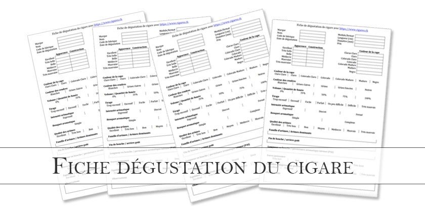 Fiche de dégustation de cigare
