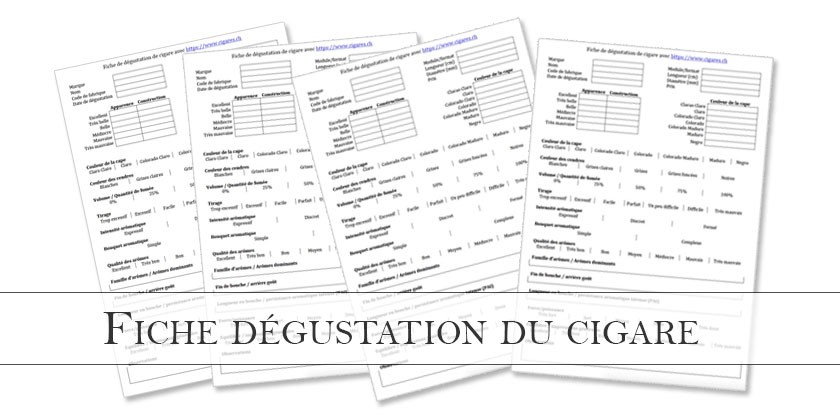 Fiche de dégustation de cigare